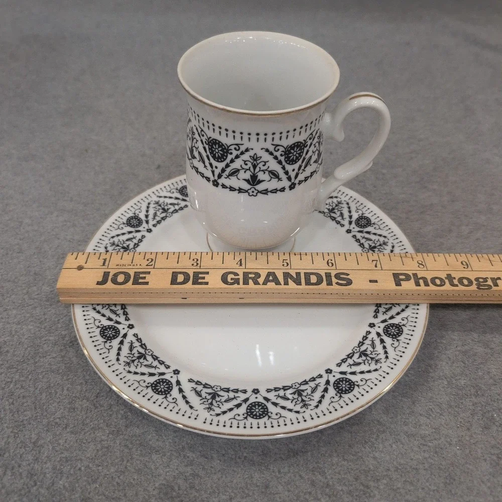 Sheffield Versailles Fine China Demitasse Cup and Saucer Set Japan 1970 JE 60 61 - Picture 4 of 7